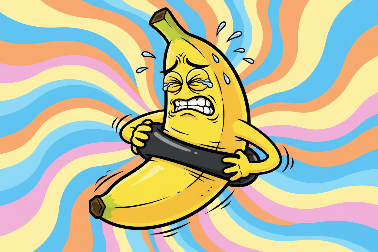 een onveilige cockring op een banaan