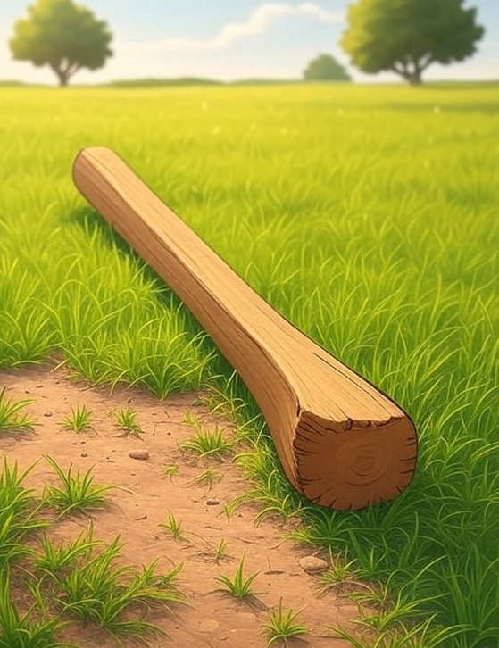 Pegging in cartoon vorm, een houten paal