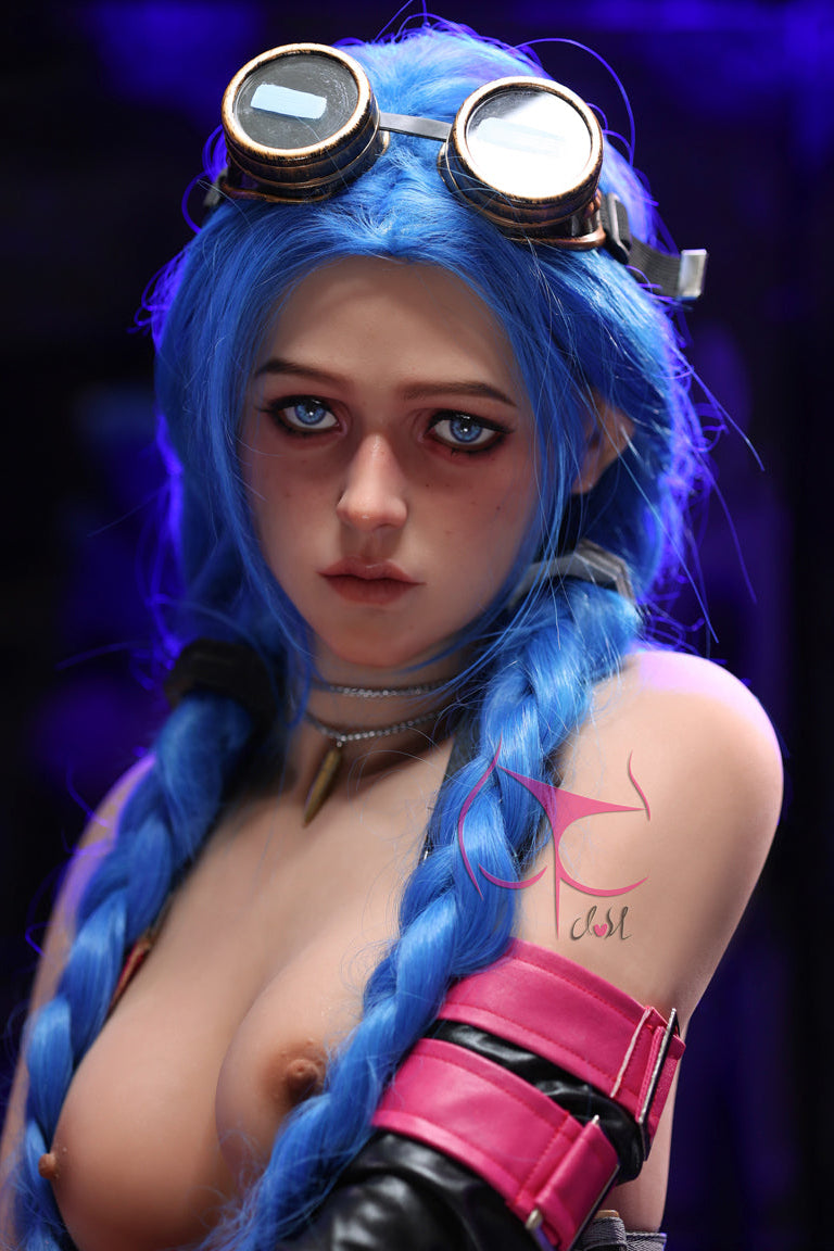 FunWestDoll Assos face close up blue haired sexdoll