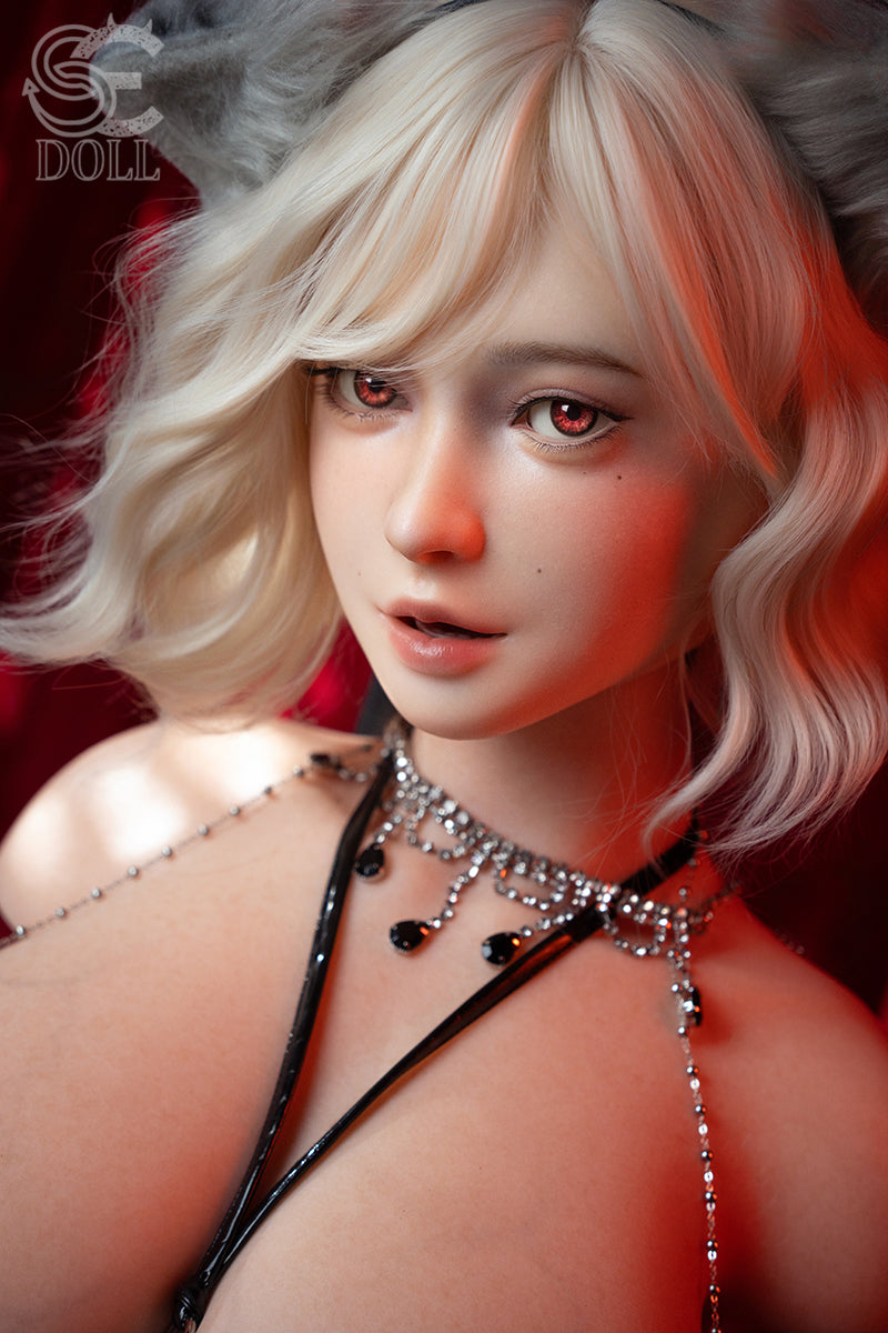 SEDOLL Maya red eyed blonde face close up