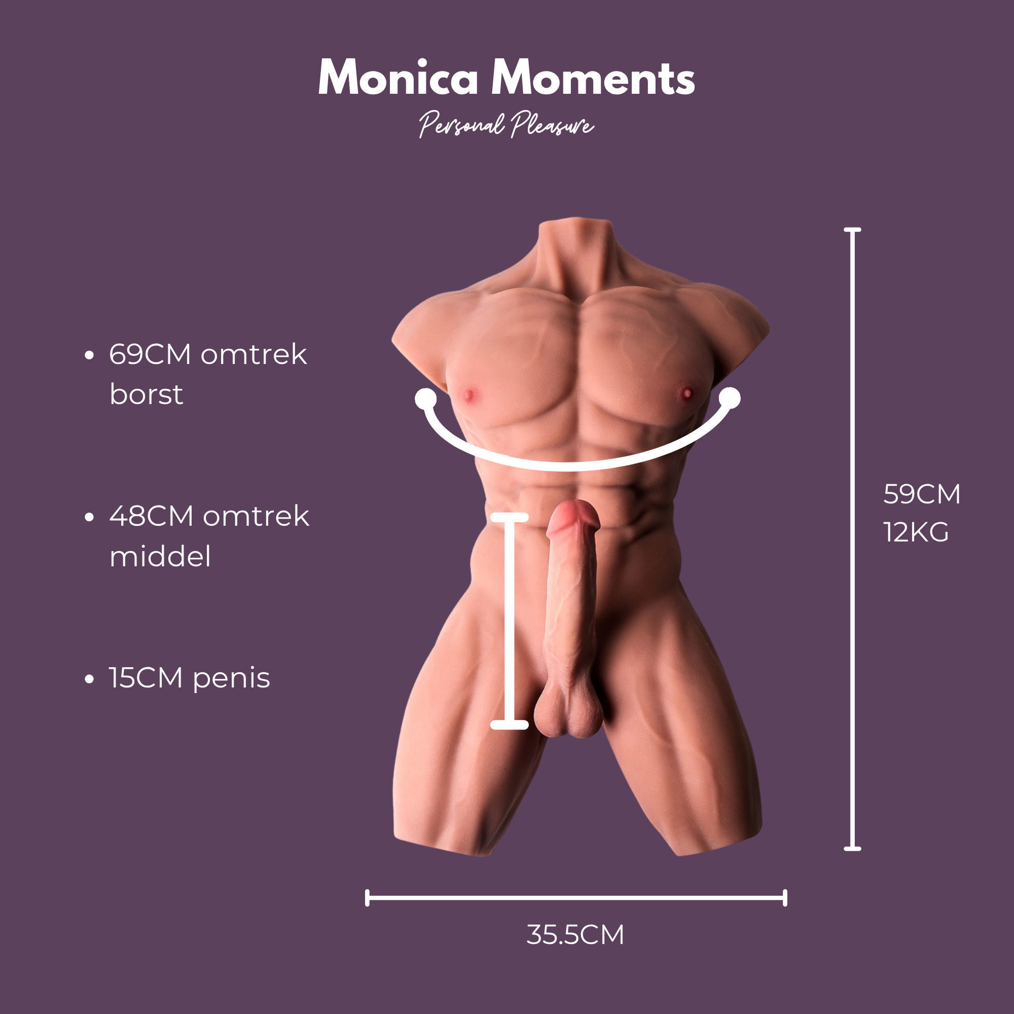 afmetingen van mannelijke torso sexpop