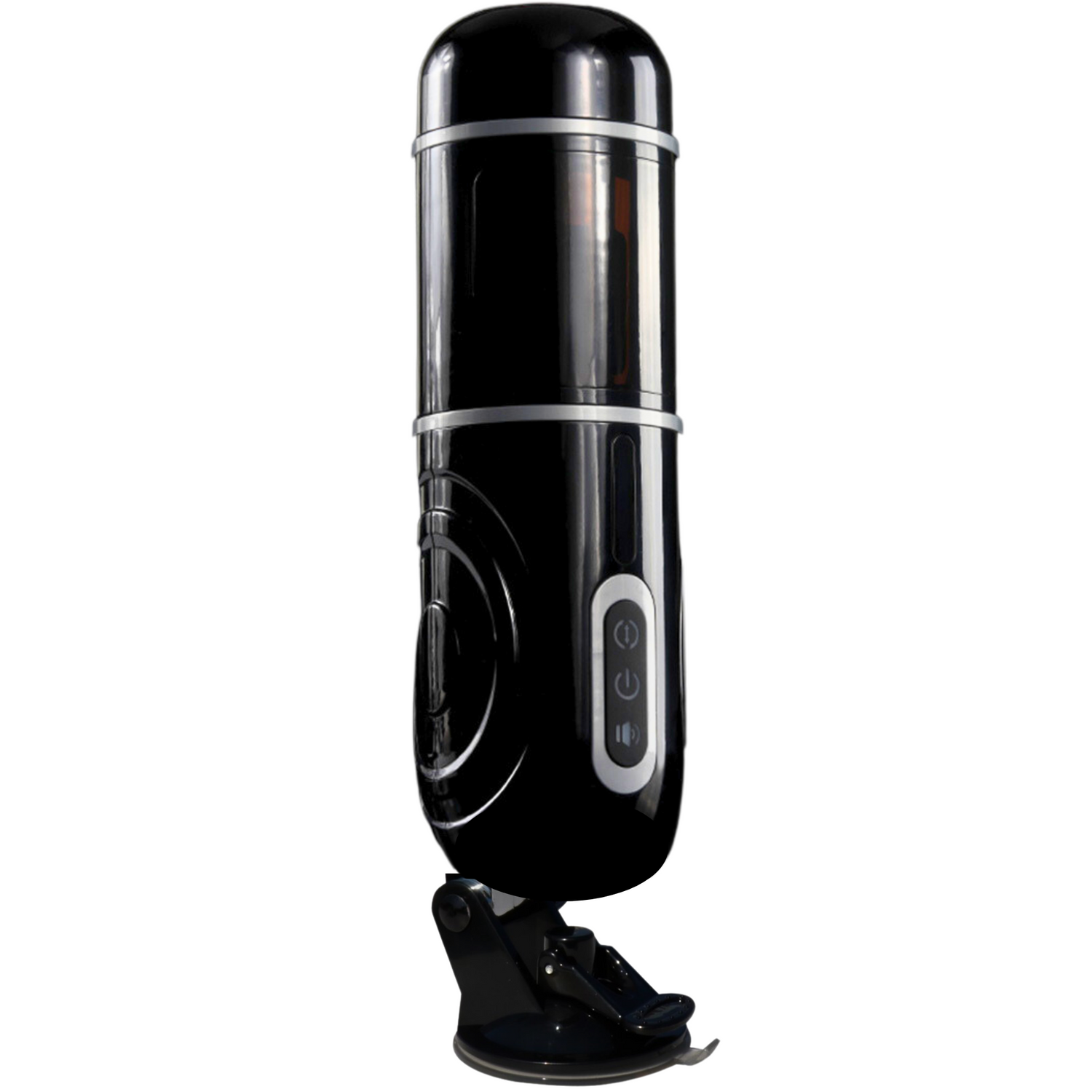 automatische masturbator met zuignap op witte achtergrond