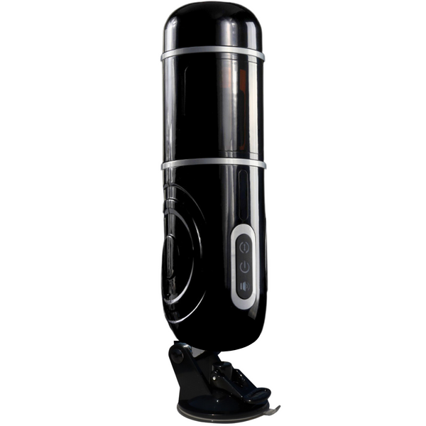 automatische masturbator met zuignap op witte achtergrond