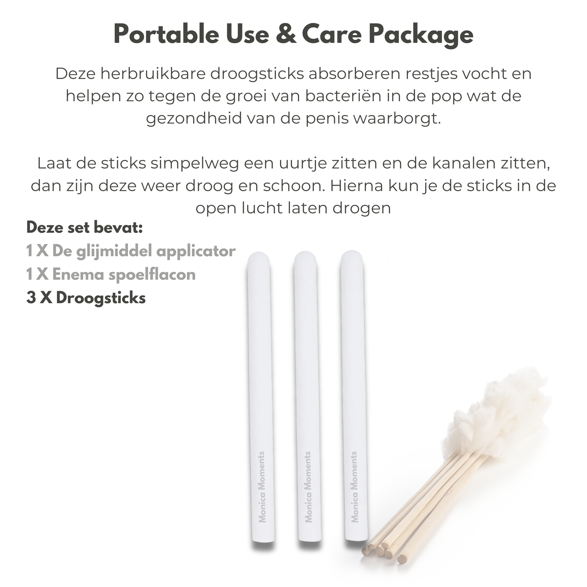 Droogsticks accessoire uitleg op witte achtergrond