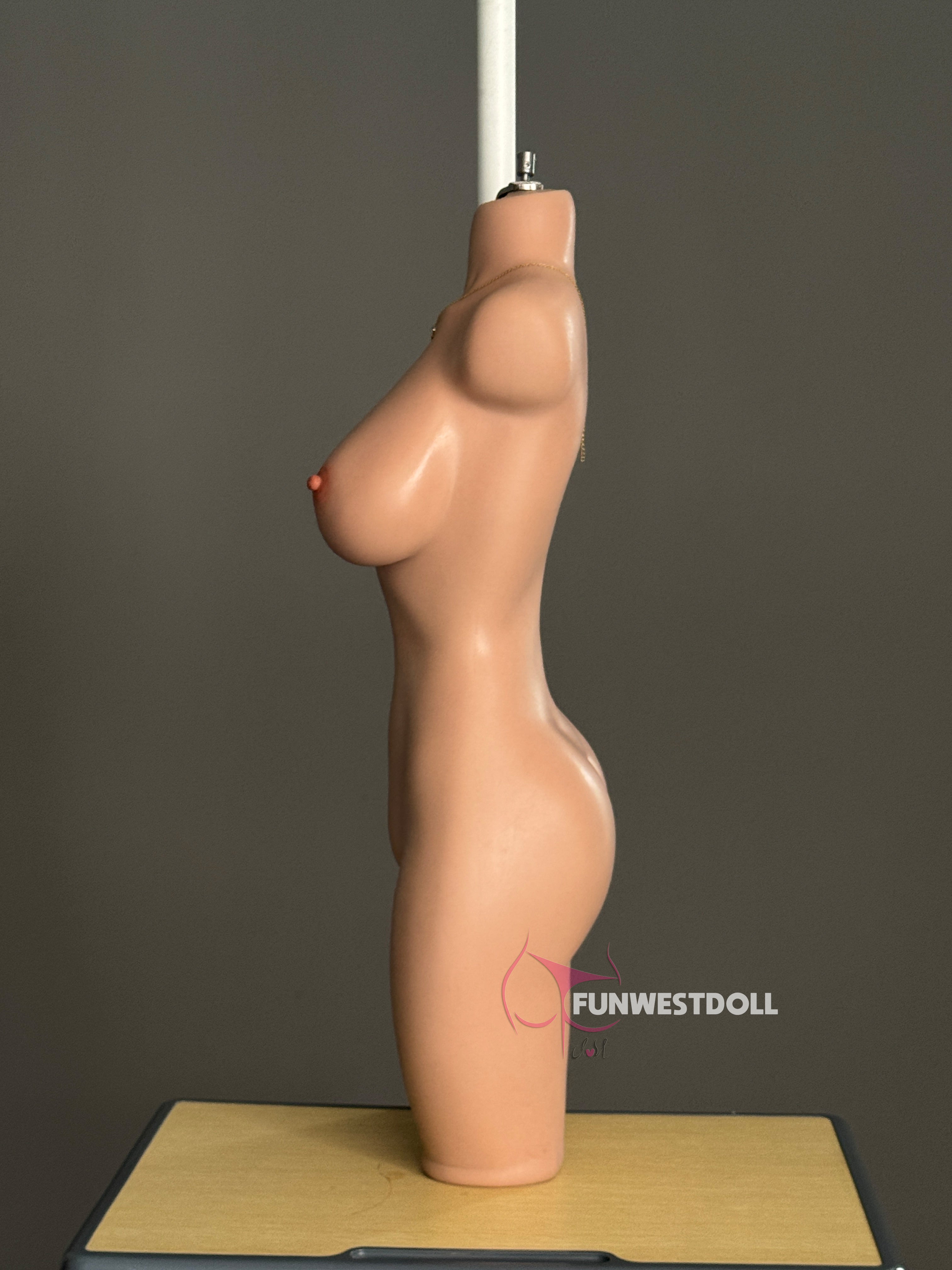 FunWestDoll Lina naked side view torso silicone sexdoll