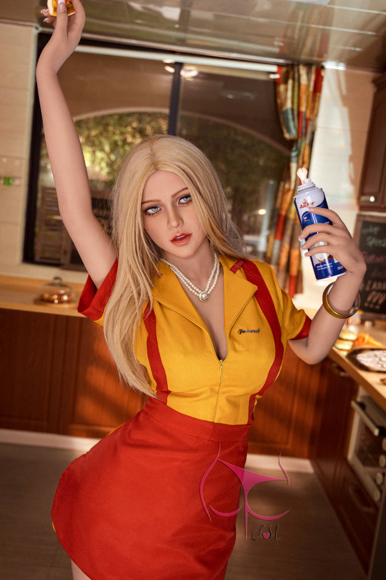 FunWestDoll Sofia waitress serving whipped cream sexy dress