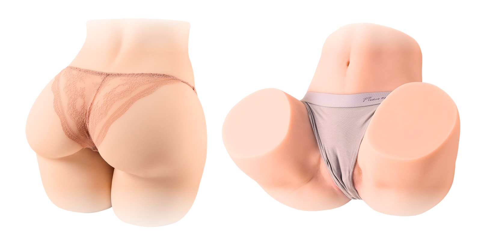 Mega masturbator met realistische heupen en billen op witte achtergrond