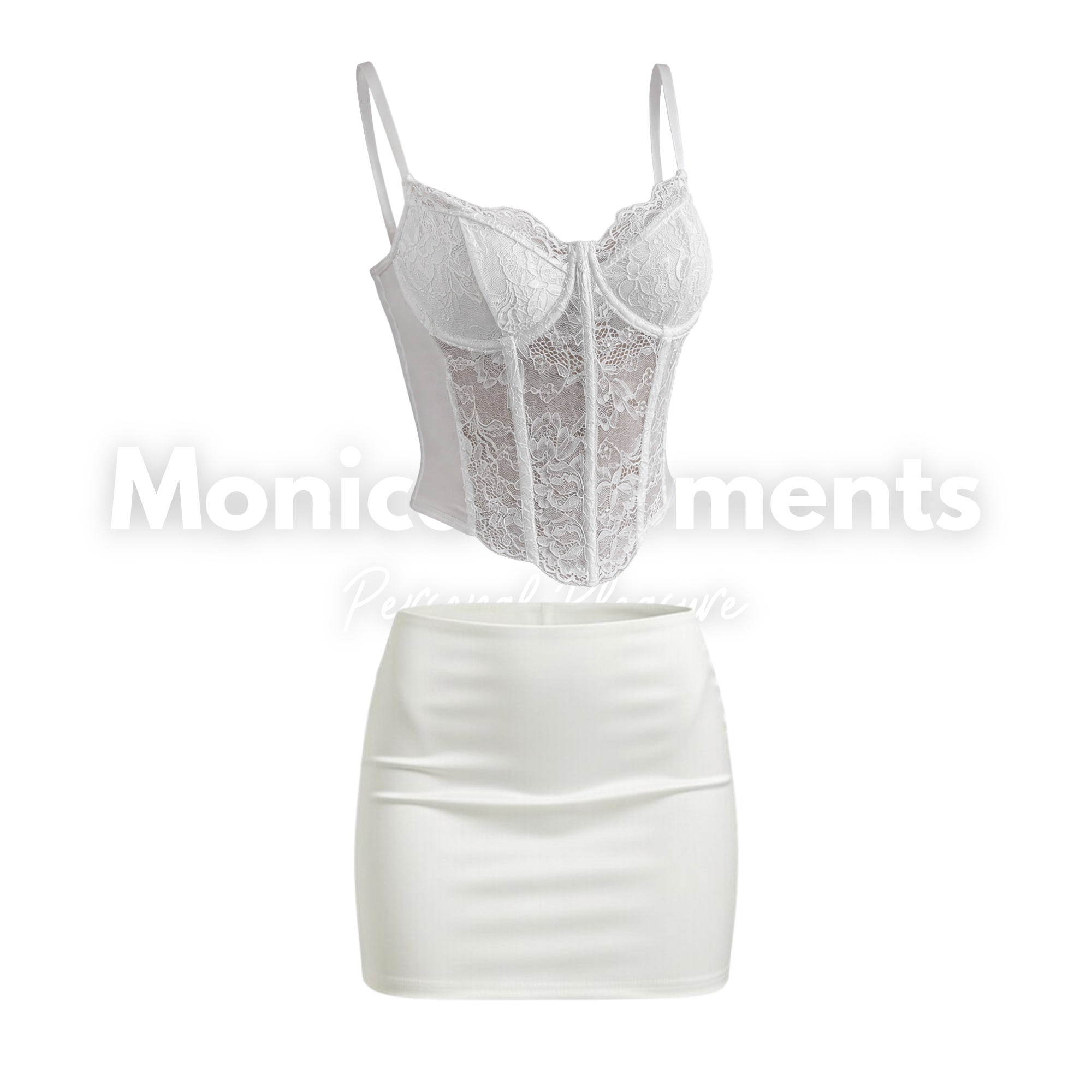 sexpop kleding set sexy secretaresse op witte achtergrond