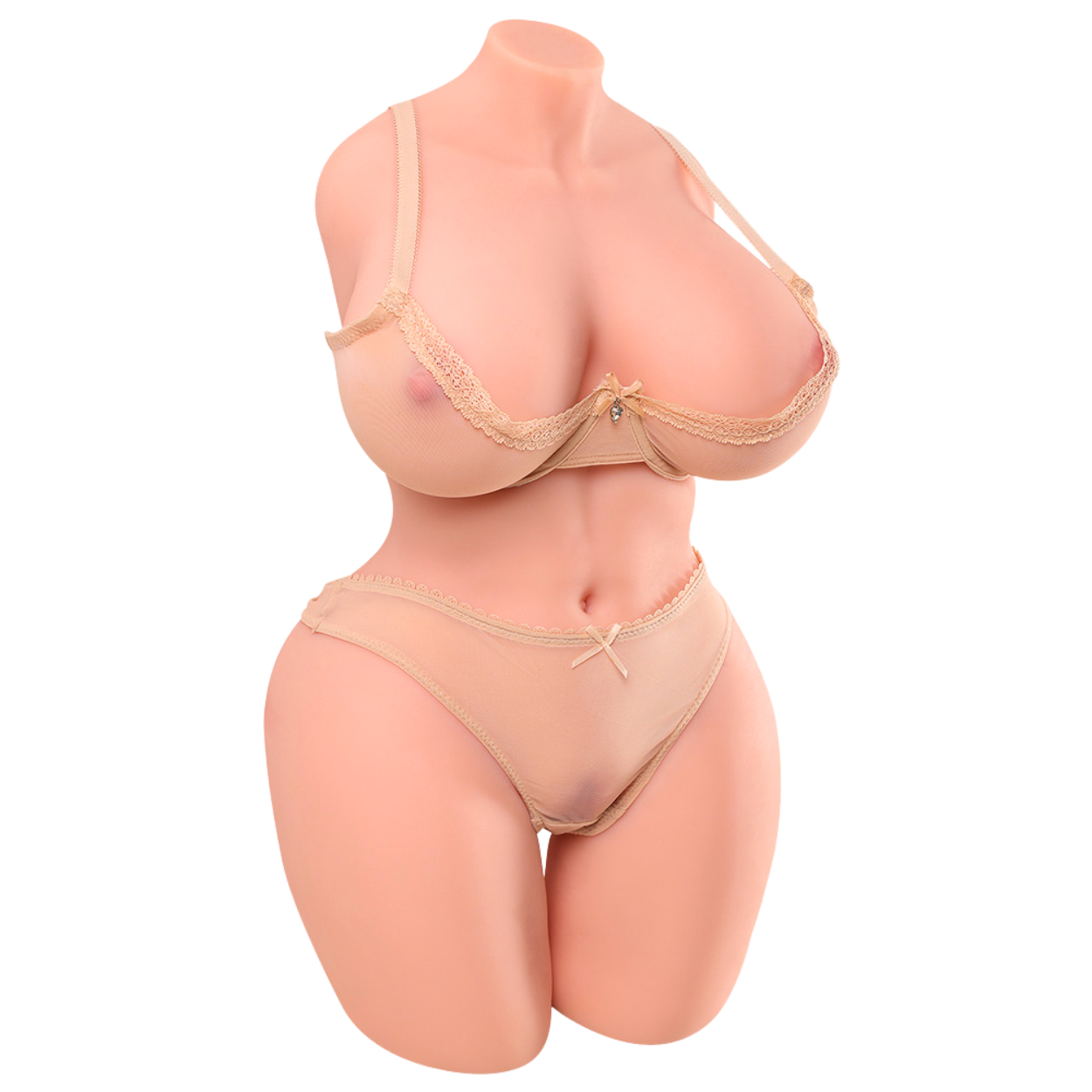 realistische torso sexpop in lingerie op witte achtergrond