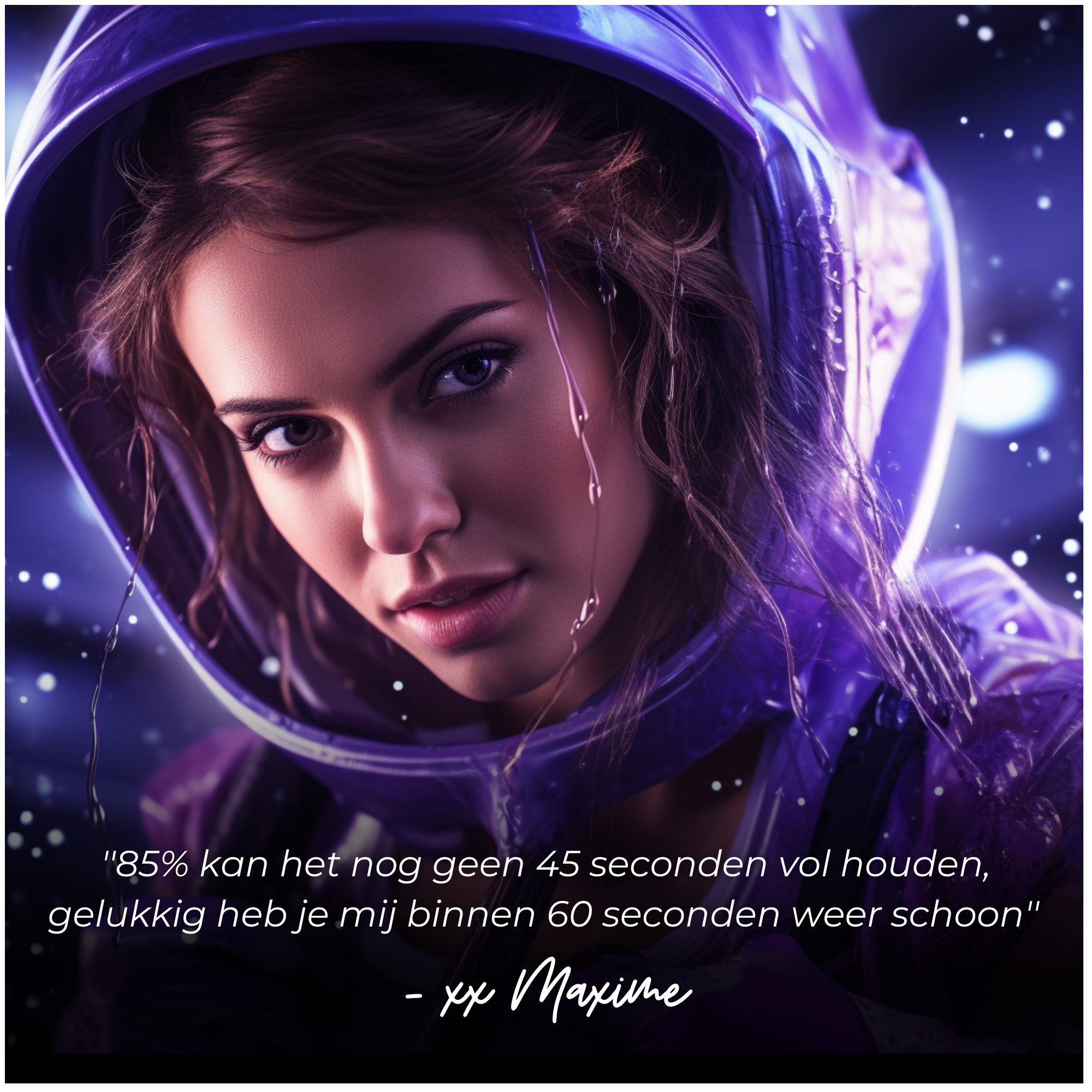 vrouwelijke astronaut in vochtige omgeving